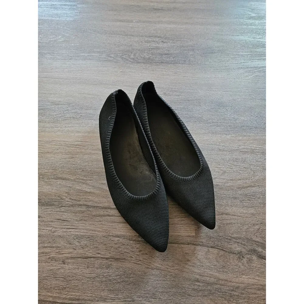 Vivaia Black Pointed-Toe Ballet Flats EU Size 43 / US Size 11 - Picture 5 of 10